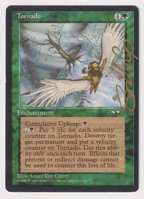 Gold Signed Tornado MP Alliances Artist Susan Van Camp MTG Magic Reserved List! - Image 1 of 2