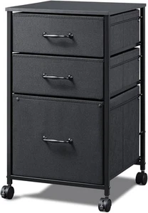 Mobile File Cabinet, Rolling Printer Stand with 3 Drawers, Fabric Vertical Fi... - Picture 1 of 7