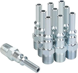 Lincoln L-Style Air Hose Fittings, 1/4 Inch Flow Size, 1/4 Inch Male Threads Siz - Foto 1 di 2
