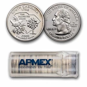 2000-S South Carolina State Quarter 40-Coin Roll Proof (Silver) - Picture 1 of 3