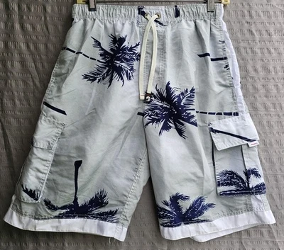 Banana Split Swim Shorts Mens Medium Palm Tree Board Cargo Pockets Surf Beach - Image 1 of 4