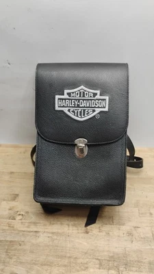 Mochila Bandolera Harley Davidson De Colección Cuero Pesado Bordada Hecha en EE. UU. Foto 1 de 4