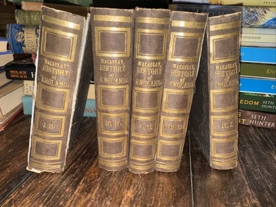 Antique 1849 Macaulay History Of England - 5 Volume Set  - Copyright Edition - Image 1 of 4