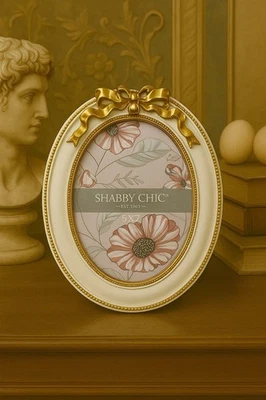 Marco de fotos blanco y dorado Shabby Chic granja vintage boho decoración del hogar Foto 1 de 4