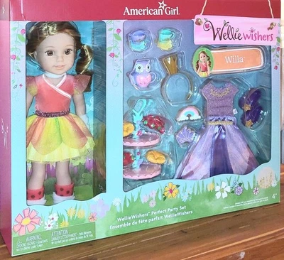 CHRISTMAS SPECIAL!!! AMERICAN GIRL WELLIE WISHERS "WILLA" PERFECT PARTY SET - Image 1 of 4