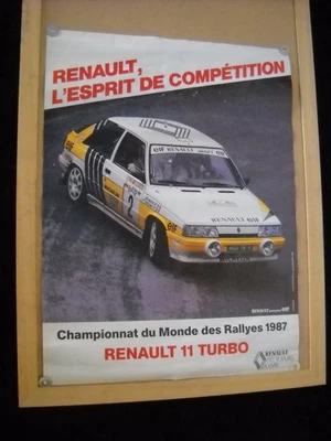 AFFICHE POSTER RENAULT 11 TURBO- R11 TURBO J. RAGNOTTI et P. THIMONIER RALLYE 87 - Photo 1/4
