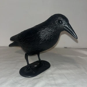 Plastic Fake Black Crow Bird Decoy Halloween Prop Garden Yard - Picture 1 of 4