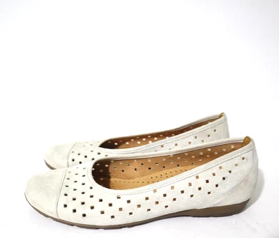 Gabor Size 7.5  Womens Leather (Glitz Ivory Color) Vent Flat Shoes - 24.5 cm - image 1 of 4