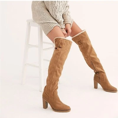 Free People веганский Blake каблук высокие ботинки из искусственной кожи шерпа стриженный мех богемное 41 - Изображение 1 из 4