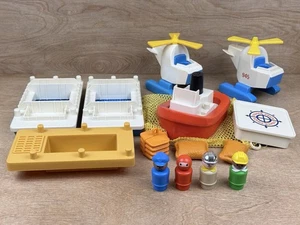 Vintage Fisher Price Little People Offshore Cargo Base 1978 Parts & Scuba Diver - Bild 1 von 23