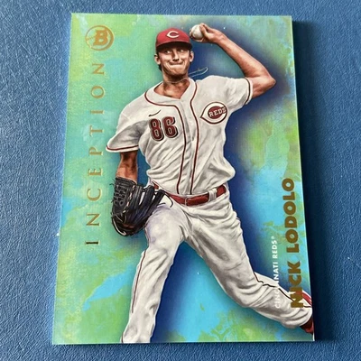 2021 Bowman Inception - #6 Nick Lodolo (RC) Aqua Parallel - Image 1 of 2