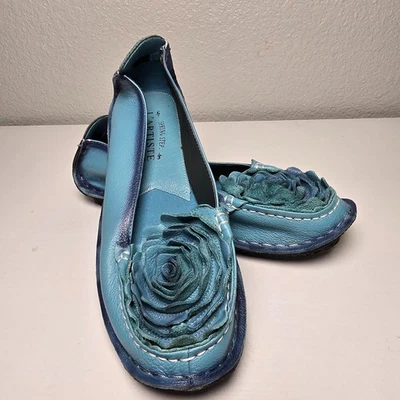Spring Step L’Artiste Dezi Azul Floral Pisos Mujer’s EU 39 US 8.5 | Cuero Foto 1 de 4