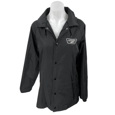 Vans Torrey Women's Black Button Hooded Hoodie Windbreaker Rain Coat Jacket S - Image 1 of 4