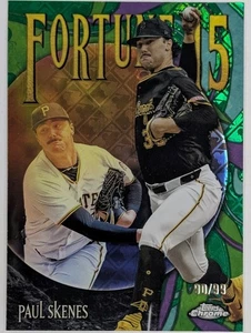 2025 Topp Chrome Logofractor .. PAUL SKENES .. Fortune 15 Green .. #90/99 - Picture 1 of 3