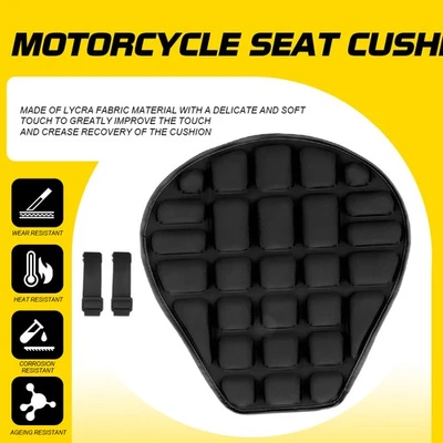 Assento de lycra preto conforto gel almofada capa absorver choque para almofada serve motocicleta - Imagem 1 de 4