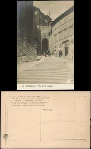 Cartolina Perugia Straßen-Ansicht Ortsansicht Via S. Ercolano 1910 - Picture 1 of 3