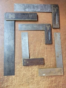 Old Carpenters Squares Group, Henry Disston And Sons, Stanley Sweetheart, Others - Picture 1 of 15