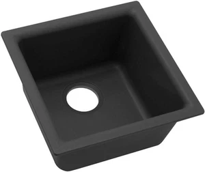Elkay Quartz Classic ELG1616BK0 Black Single Bowl Dual Mount Bar Sink - Picture 1 of 9