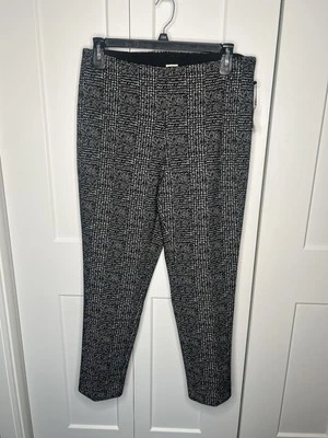 Pantalones elásticos Anne Klein negros blancos cintura elástica pierna recta para mujer 1X nuevos con etiquetas Foto 1 de 4