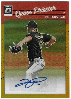 Quinn Priester 2023 DONRUSS OPTIC MLB AUTOGRAPH CARD Brewers AUTO gold prizm /10 - Image 1 of 2