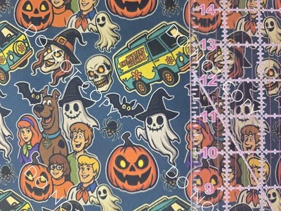 Custom Cotton Woven Fabric TV Show Scooby Doo Halloween by the 1/4 Yard 9x56 - Image 1 of 2