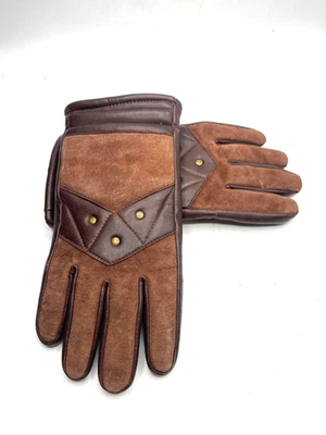 Guantes de invierno vintage JM Rubin & Sons esquí snowboard gamuza cuero S/M marrón Foto 1 de 4