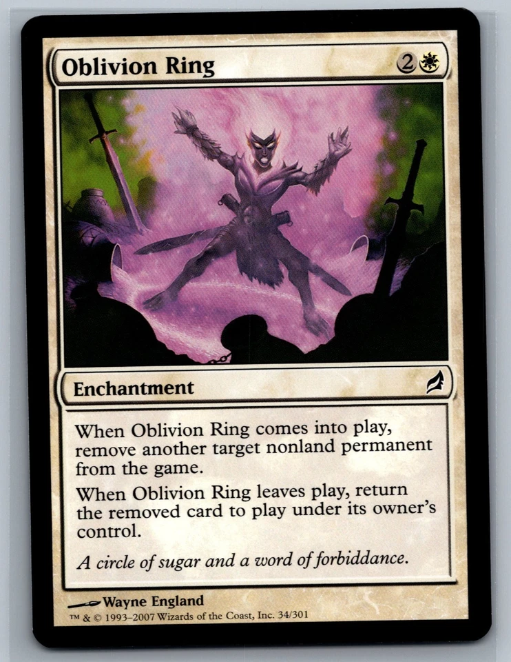 Magic The Gathering Lorwyn 4x Oblivion Ring #34/301 MTG TCG CCG Playset - Image 1 of 2
