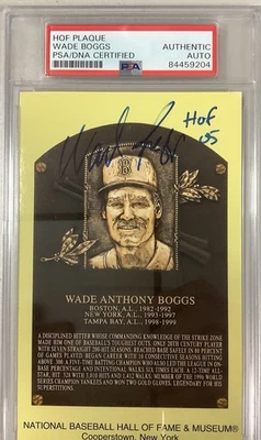Placa postal firmada por Wade Boggs de oro de los Medias Rojas Amarillas Automática de la corte 05 PSA/DNA Foto 1 de 3