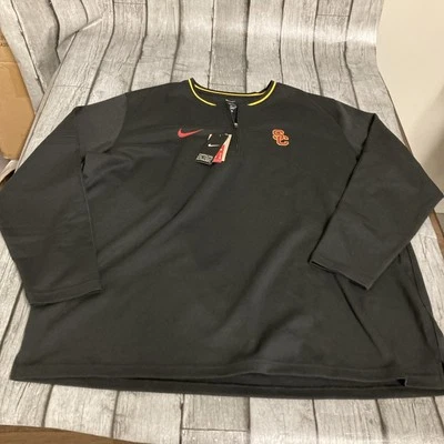 NWT Men’s Nike USC Trojans 1/4 Zip Pullover 3XL Black Dri Fit On Field XXXL - Image 1 of 4
