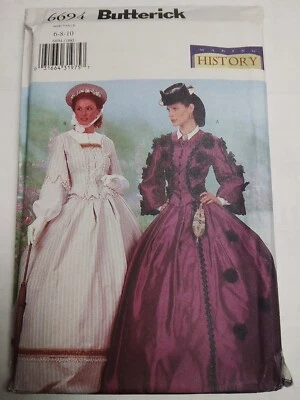 Dress Skirt Top Ball Victorian  Costume 6 8 10 Butterick 6694 Sewing Pattern UC - Image 1 of 4