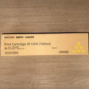 NEW Genuine Ricoh Savin Lanier SP C400 Yellow Print Cartridge 820073 - Picture 1 of 2