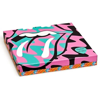 Happy Socks x Rolling Stones Limited Edition Sock Gift Box Set 6 Pairs - UK 4-7