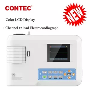CONTEC Einzel Kanal EKG Maschine 12 das Blei Elektrokardiograph, Printer ECG100G - Picture 1 of 12