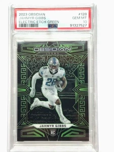 2023 Ossidiana Jahmyr Gibbs RC Elettrico-Etch Verde 5/25 PSA 10 - Foto 1 di 3