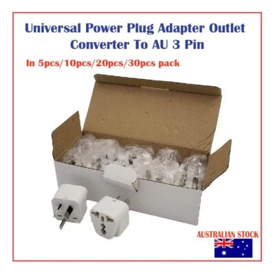 5pcs/10pcs/20pcs/30pcs AU AC Power Plug Adapter Travel 3 Pin Converter - image 1 of 4