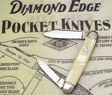 Antique Shapleigh DIAMOND EDGE Equal End Knife Nice Handles Faint Blade Etch
