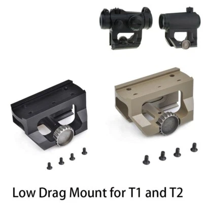 Aluminum Low Drag Mount Base w/20mm Rail for T1/T2 Sight Rifle Scope - Image 1 of 4