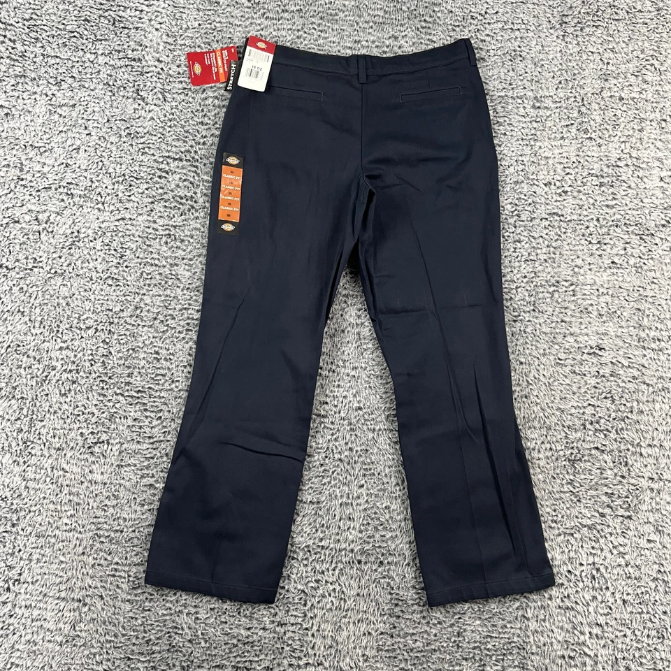 Dickies Pant Girls 18.5 Navy Blue Stretch Classic Fit Straight Work Utility - Image 1 of 4