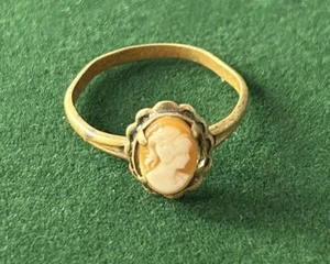 VTG Early 1900's  Copper Woman Cameo Ring Size 6.5 - Picture 1 of 7