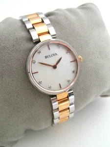 BULOVA UHR DAMEN DIAMOND GALLERY 98S147 GOLD EDELSTAHL ARMBAND ORIGINAL - Bild 1 von 9