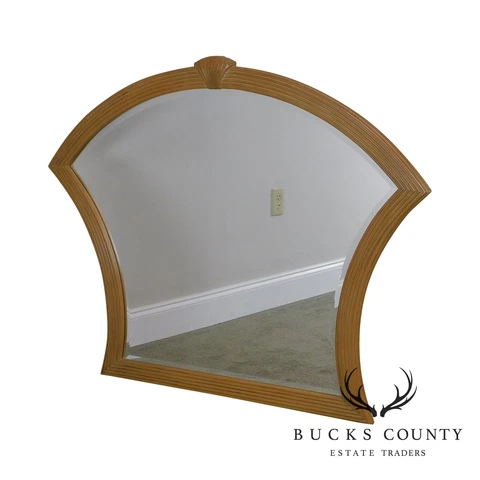 Berhardt Vintage Art Deco Style Shell Carved Frame Beveled Mirror Cover