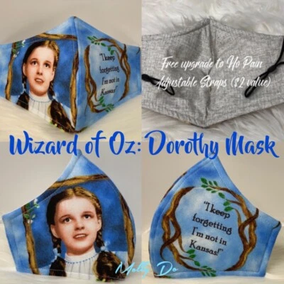 Wizard Of Oz:Dorothy High End Designer Adult Face Mask - Image 1 of 4