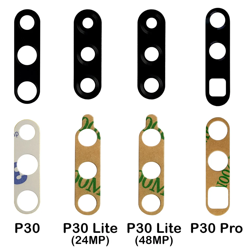 For Huawei P30 Lite Pro Rear Back Camera Glass Lens Frame Cover with Adhesive