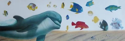 Litografía Wyland Underwater Paradise firmada a mano de delfines y peces de arrecife edición limitada Foto 1 de 4