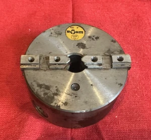Rohm 2-Jaw Self-Centering Lathe Chuck 4” 100mm Diameter Germany - Picture 1 of 5