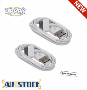 2X USB Data Sync Cable Cord Charger for iPhone 4 4G 4S 3GS iPod Nano Touch 4 - Picture 1 of 5