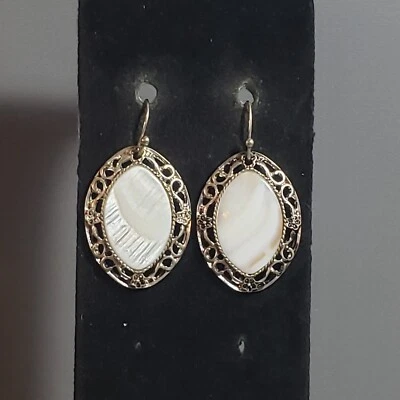 Pendientes Colgantes Tono Plata Mediados de Siglo Retro Modernista Boho Pierced 1.5" Foto 1 de 4