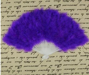28 Staves Purple Feather Fan Marabou Fan Dance Fan/Decoration Fan/Wedding Fan - Picture 1 of 2