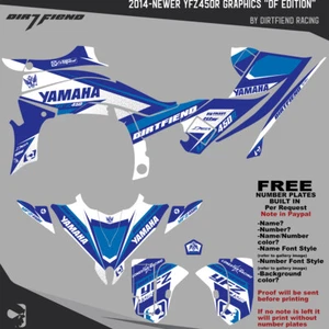 YFZ450R Graphics 2014-Newer DFR DF Edition White Blue Sides Fenders  - Picture 1 of 5
