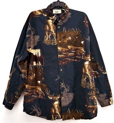 Camisa Michael Austin Para Hombre Talla L Verde Manga Larga Camisa con Cuello Abotonado Foto 1 de 4